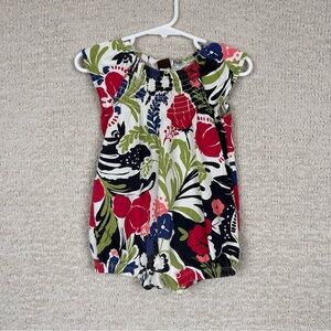 Tea Collection Bubble Romper Infant Girls 12-18 Months Multi Floral Snap Closure